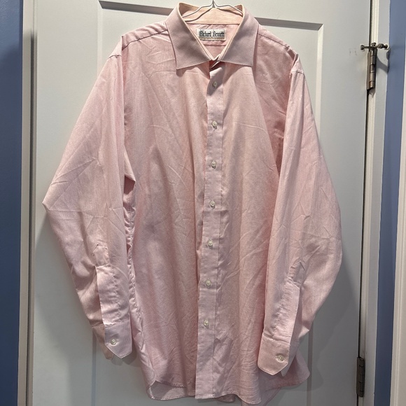 3 for $27! | RICHARD BENNETT | fine pink/white checker pattrn long-sleeved shirt - Picture 1 of 13